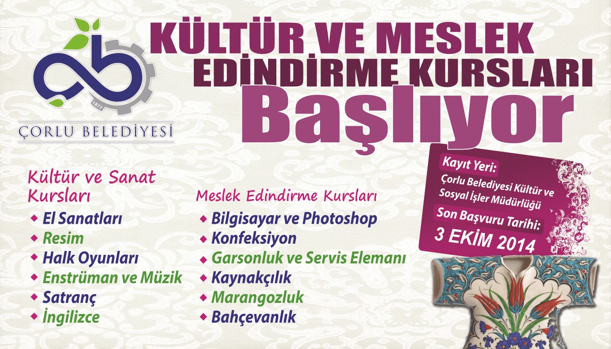 Kltr Sanat ve Meslek Edindirme Kurslar Balyor