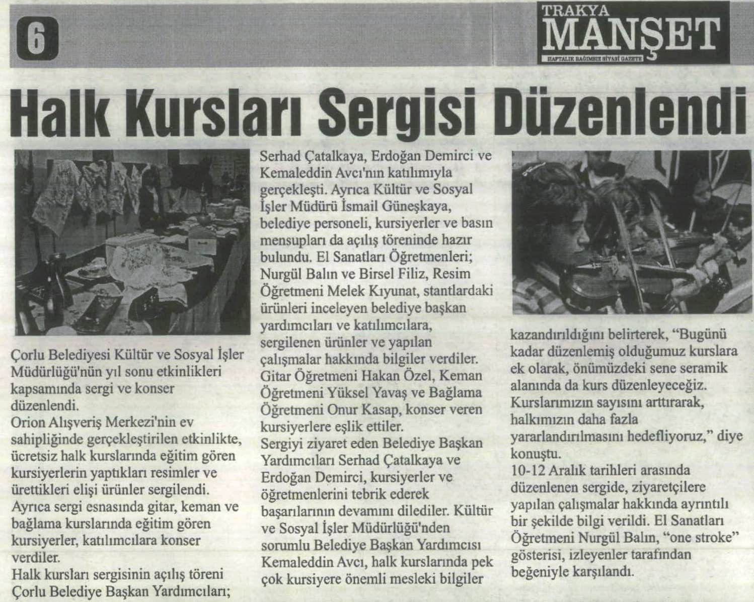 Halk Kurslar� Sergisi D�zenlendi