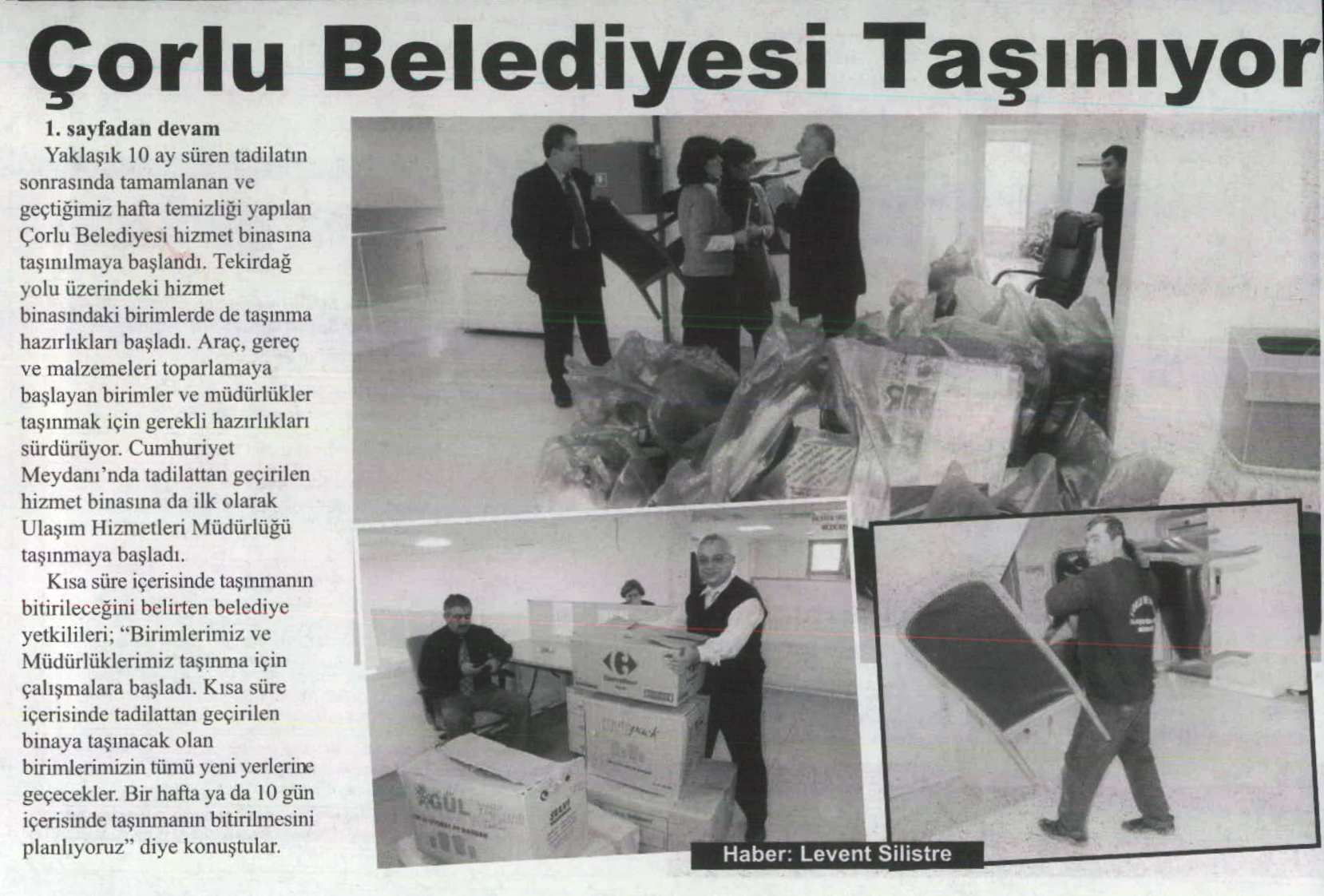 �orlu Belediyesi Ta��n�yor