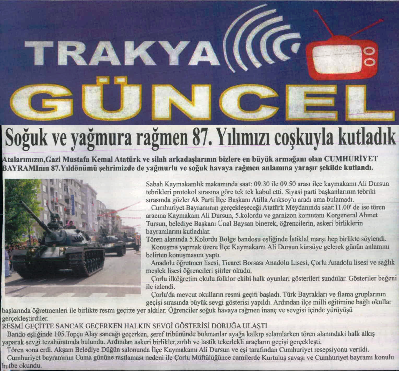 So�uk ve Ya�mura Ra�men 87. Y�l�m�z� Co�kuyla Kutlad�k