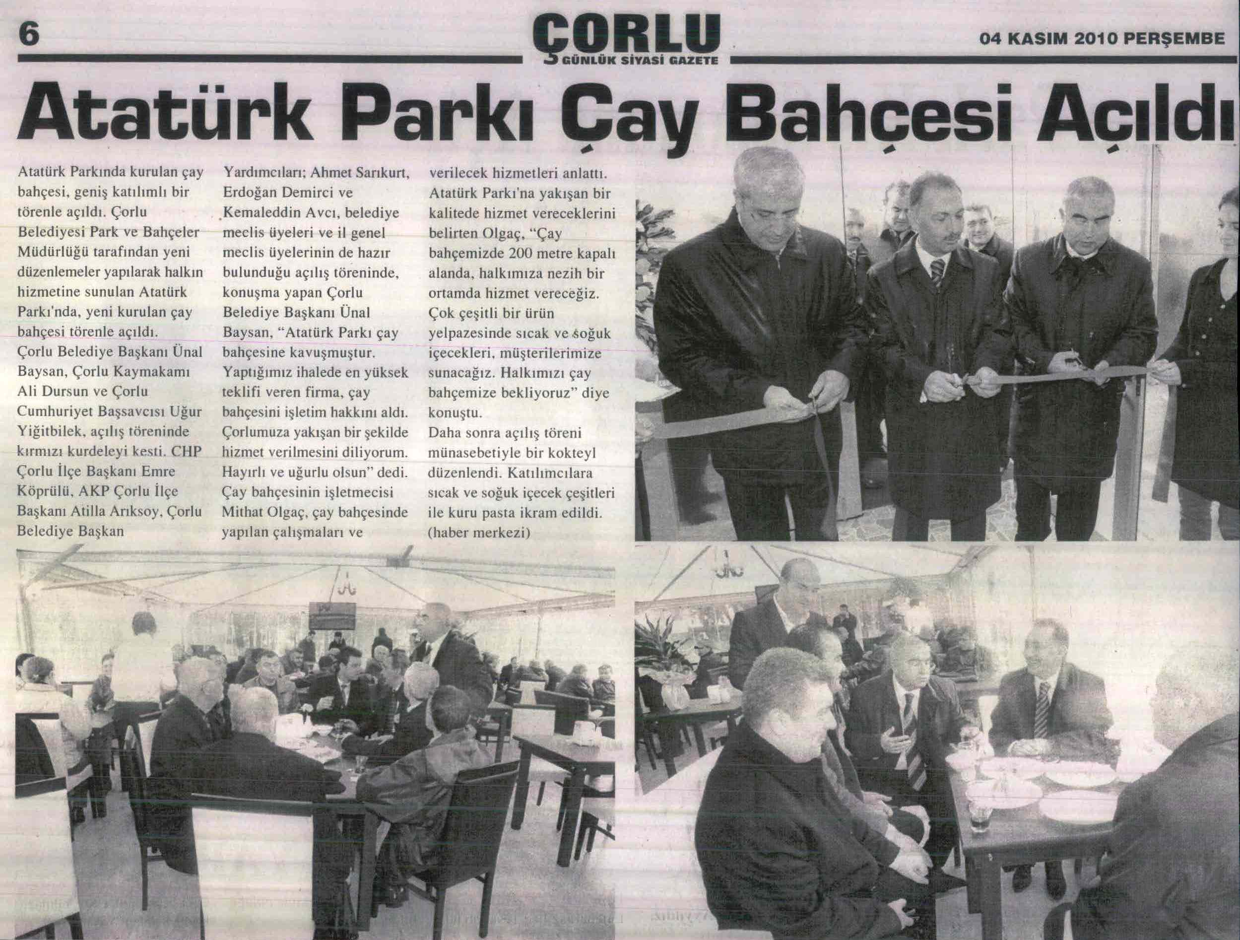 Atat�rk Park� �ay Bah�esi A��ld�