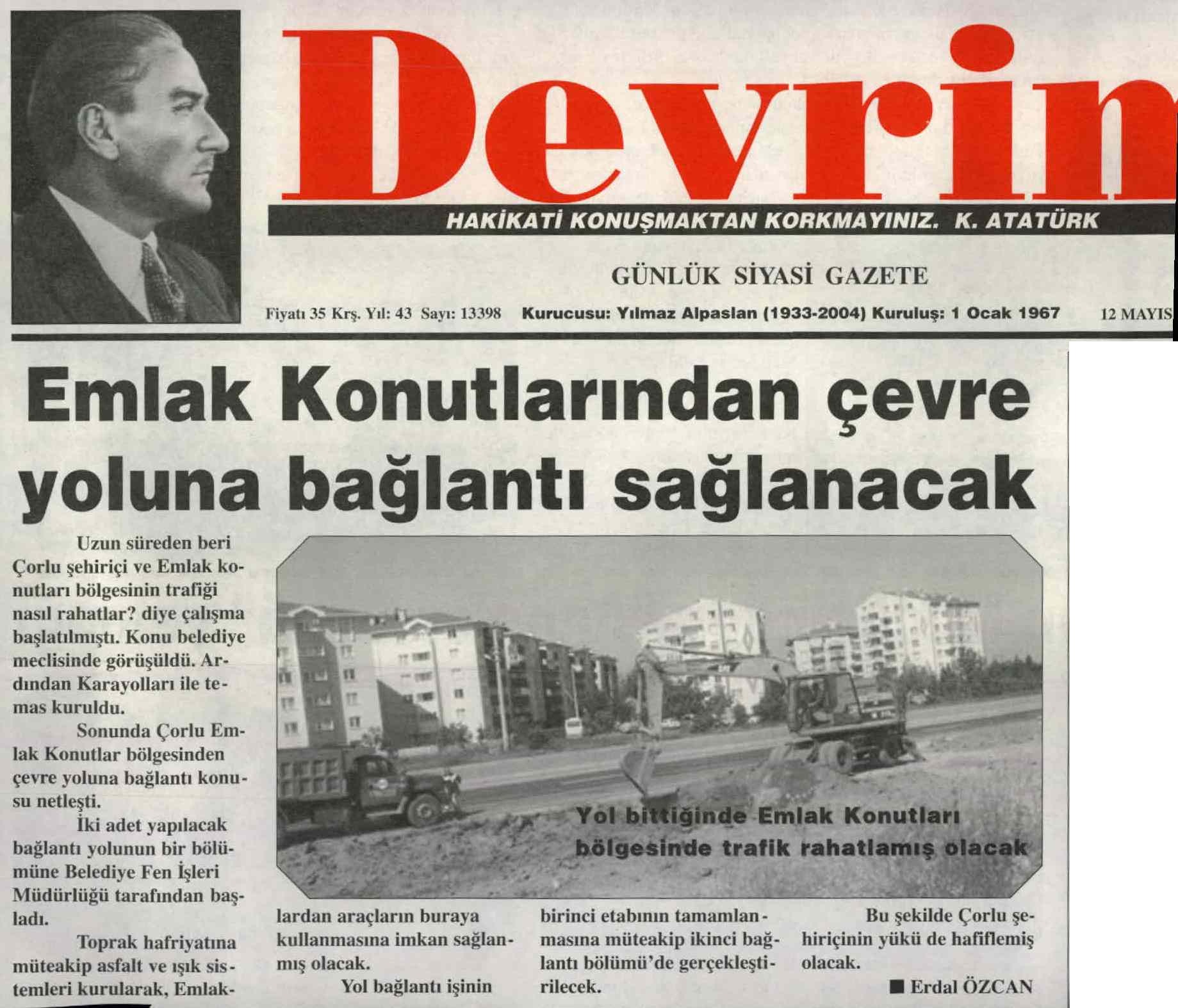 Emlak Konutlar�ndan �evre Yoluna Ba�lant� Sa�lanacak