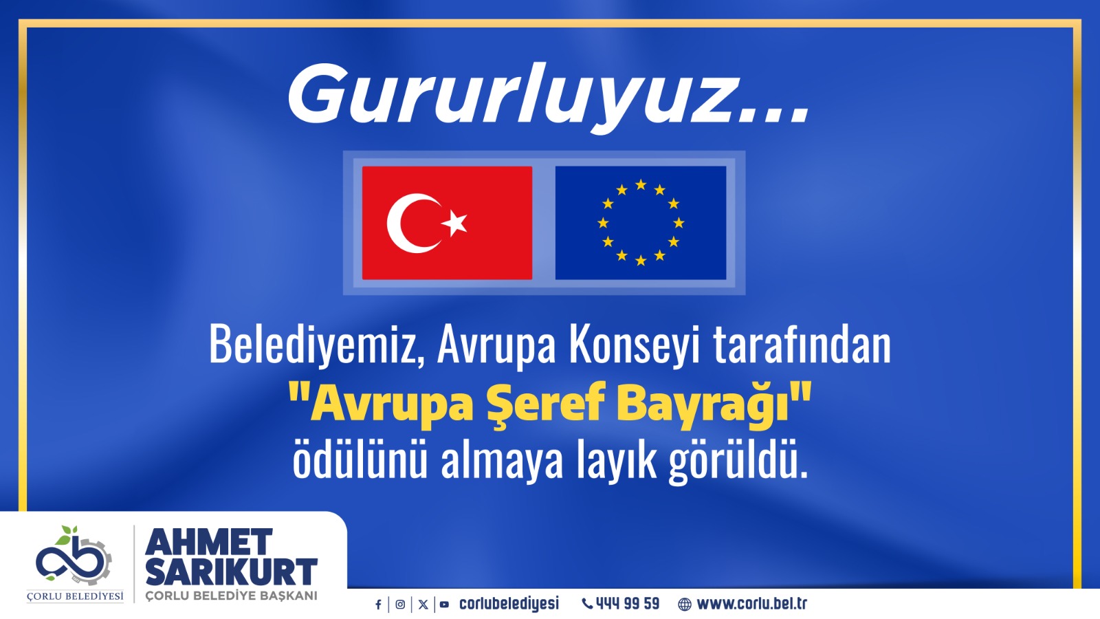 orlu Belediyesine Avrupadan Bir dl Daha: Avrupa eref Bayra