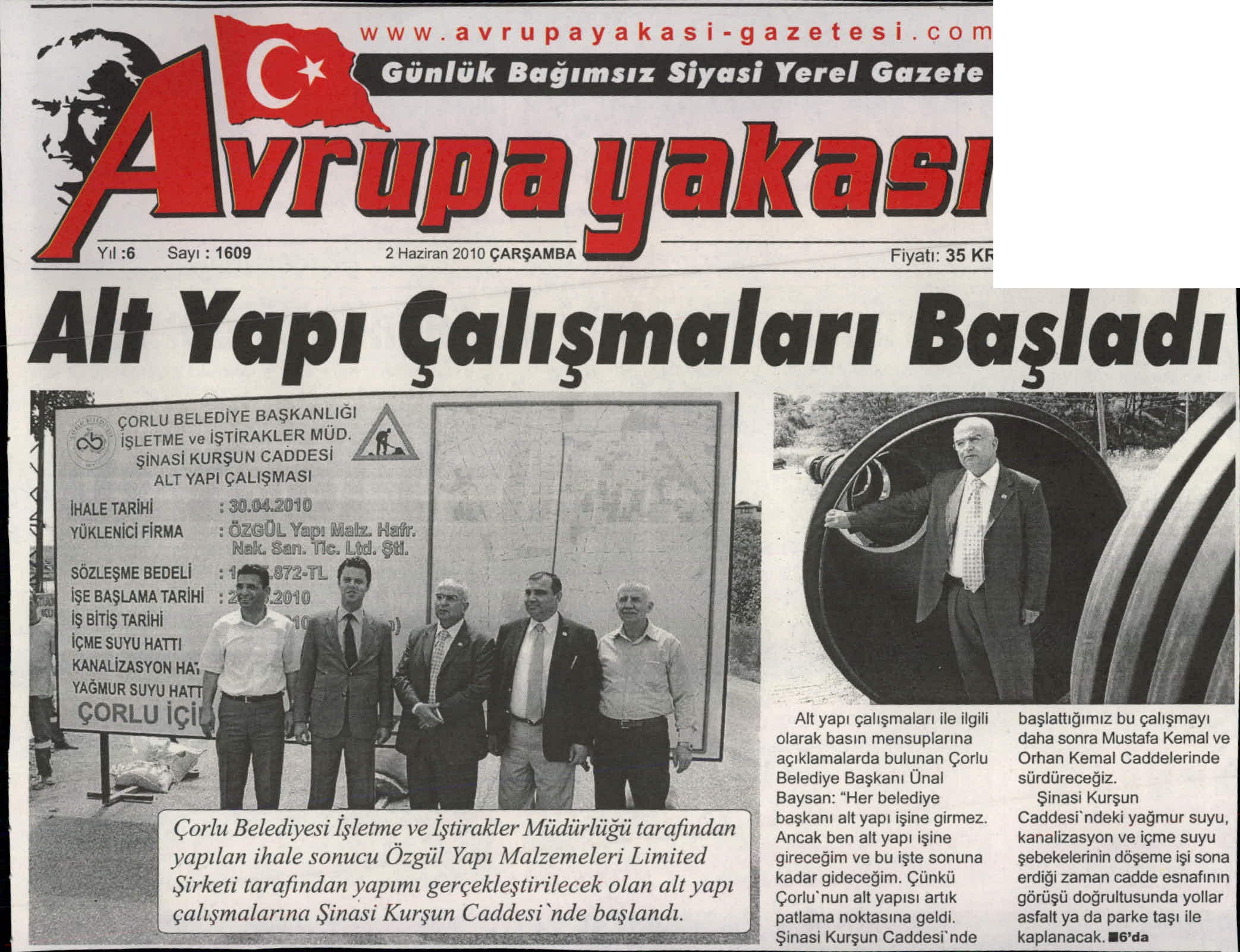Altyap� �al��malar� Ba�lad�