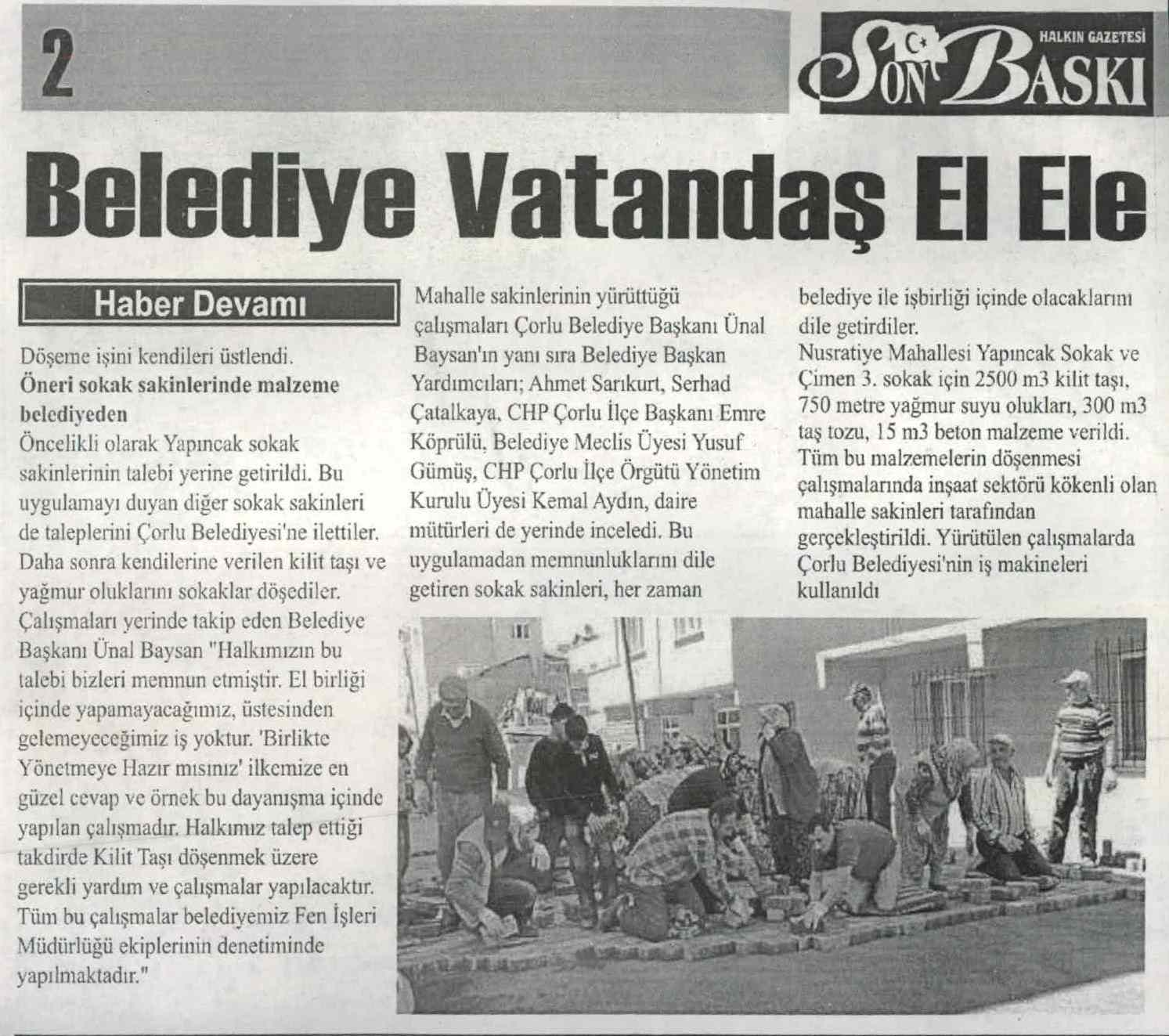 Belediye ve Vatanda� El Ele