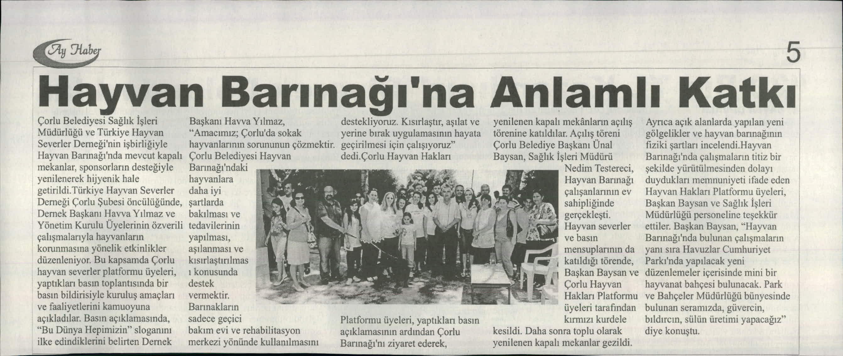 Hayvan Bar�na��na Anlaml� Katk�