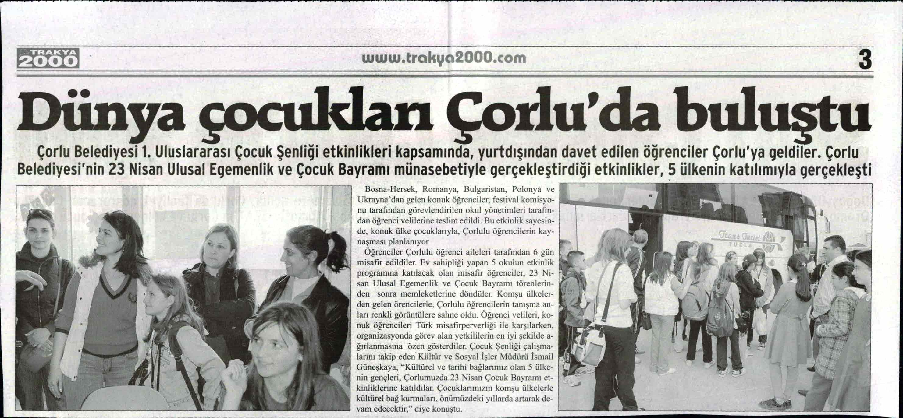 D�nya �ocuklar� �orlu�da Bulu�tu
