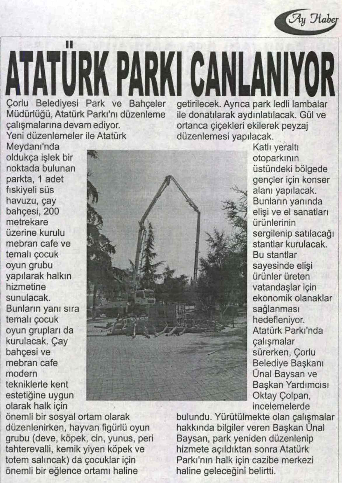 Atat�rk Park� Canlan�yor