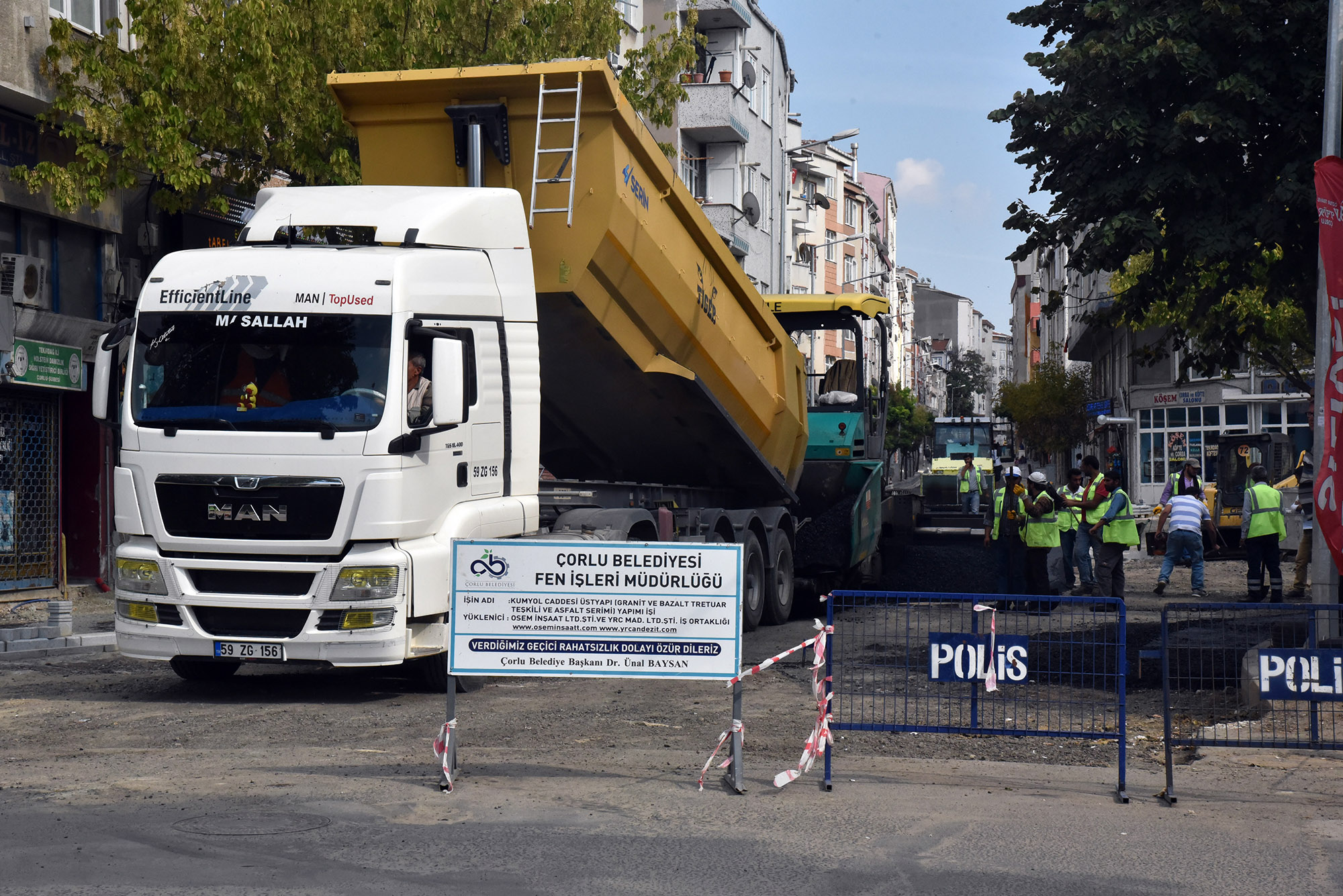 Kumyol Caddesinde Asfalt Seriminin lk Etab Tamamland