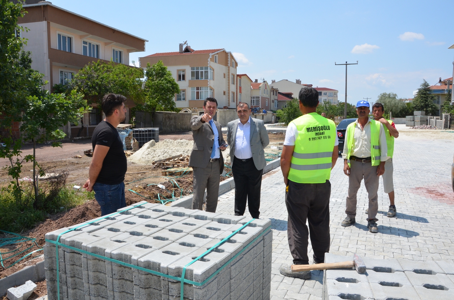 Yol ve Parke Ta Deme almalar Yerinde Denetlendi